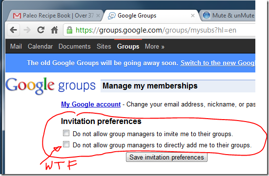 Google Groups unsubscribe feature abused to remove members without