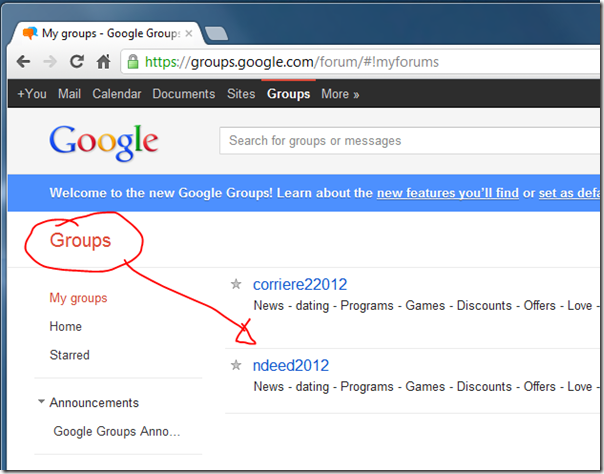 Act Now to Stop Being Spammed Via Google Groups | Thu 24 May 2012 | Blog |  CodeStore