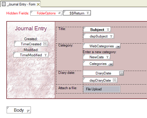 Journal Entry Form